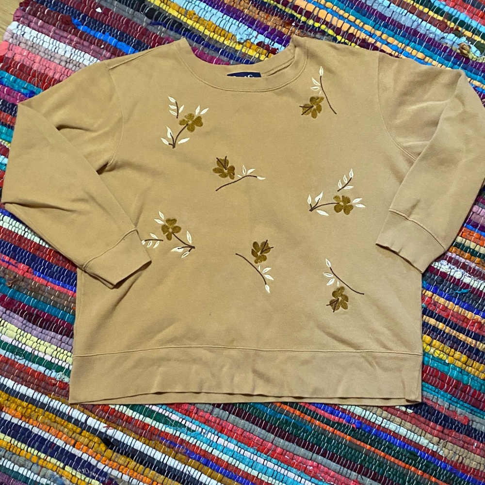 Denim&Co Tan Fleece Sweatshirt